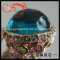 Round Blue Smooth Glass Gemstone-GLR-00KG19